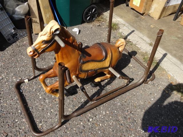 lot 111 image: Vintage ride on wonder horse. Missing 3 sprin...