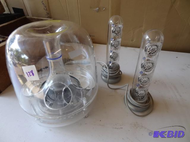 lot 128 image: Sound sticks II computer speakers. Harmon Kar...