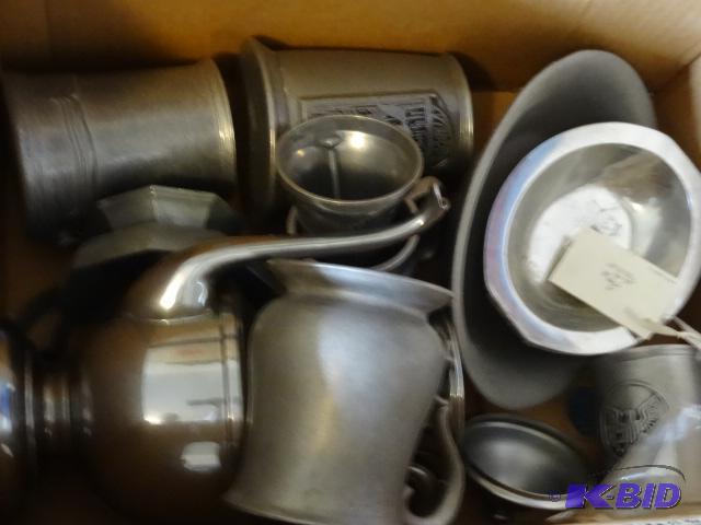 lot 231 image: Aluminum serving kitchen ware. Beer mugs...