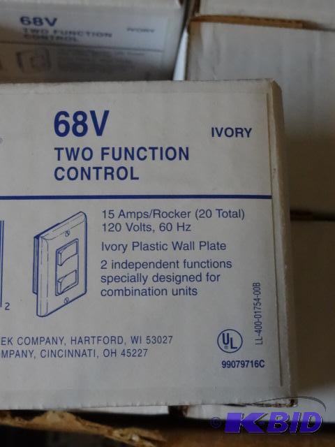 lot 232 image: Broan Nu tone 68V 2 control function. Qty 60...