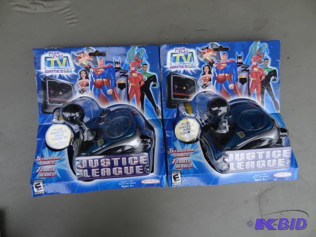 lot 58 image: Qty 2 Justice league plug and play video game...