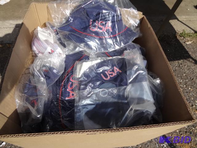 lot 99 image: USA olympics baseball, Gaysby, and bucket hat...