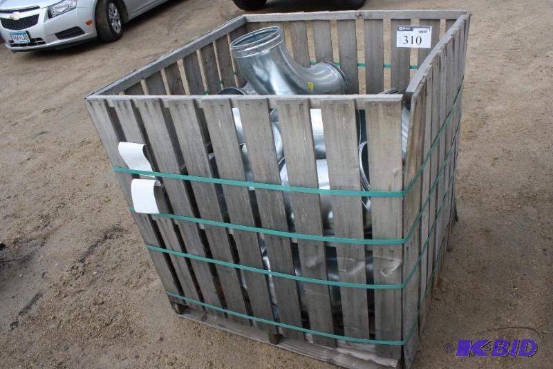 lot 310 image: Crate Lot of Metal Elbows Galvanized Miscel...
