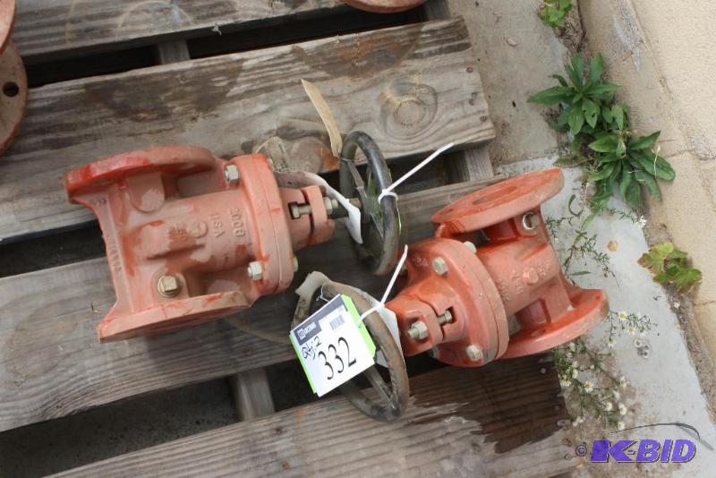 lot 332 image: Lot of (2) Clow Gate Valve includes handle a...