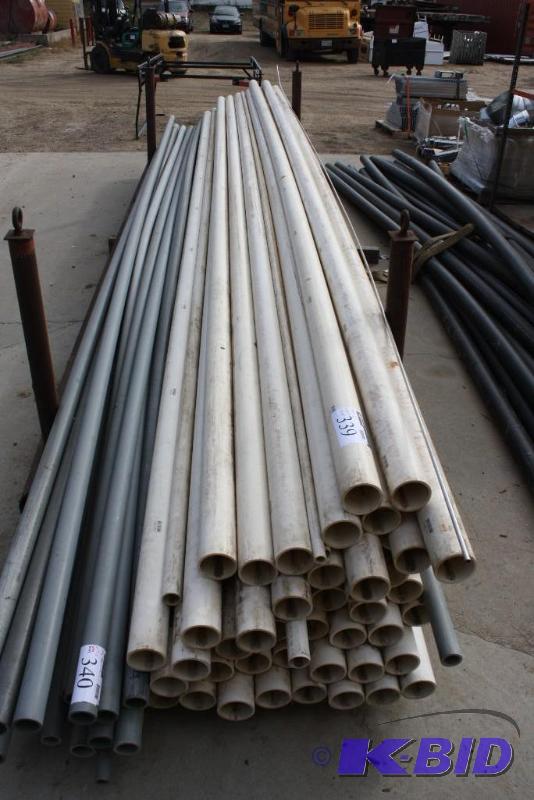 lot 339 image: Lot of (45) PVC tubing 3" x 20" i...