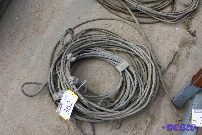 lot 362 image: Lot of 58" Steel Cable....
