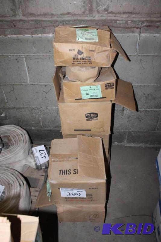 lot 399 image: Box Lot of (8) Galvanized Pipe Fittings Inclu...