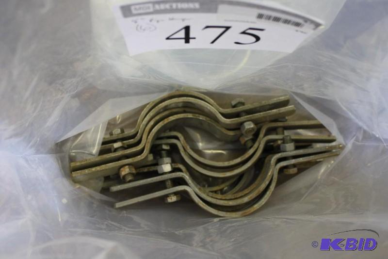 lot 475 image: Bag Lot of Metal Pipe Hangers 4" app. ...