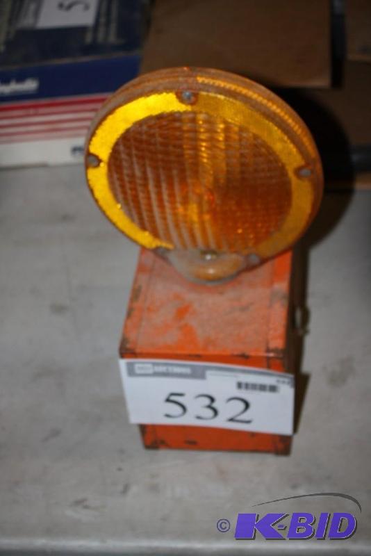 lot 532 image: Reflector attached to metal box orange....