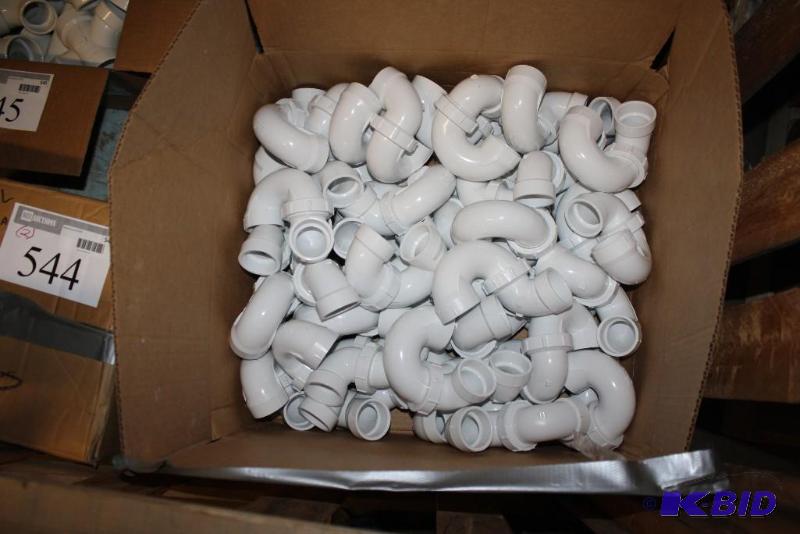 lot 542 image: Box of Nibco PVC P Trap wUnion Joint 1 12&...