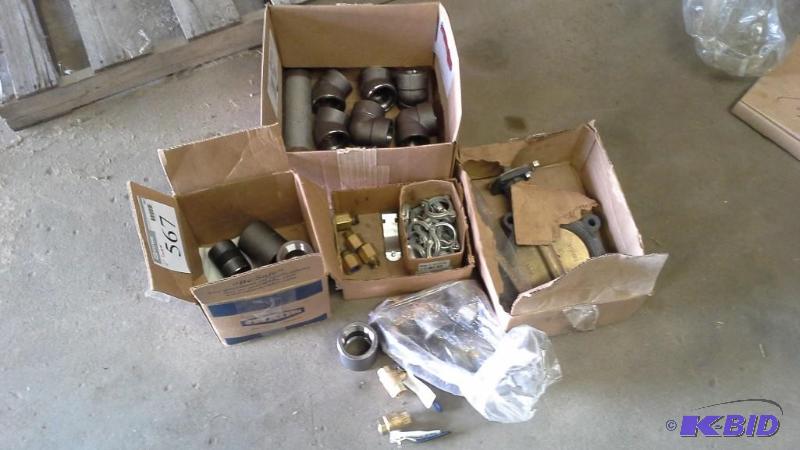 lot 567 image: Box Lot of (5) Miscellaneous Metal Fittings I...