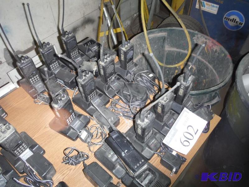 lot 602 image: Lot of (11) Motorola GTX Handheld Walkie-Talk...