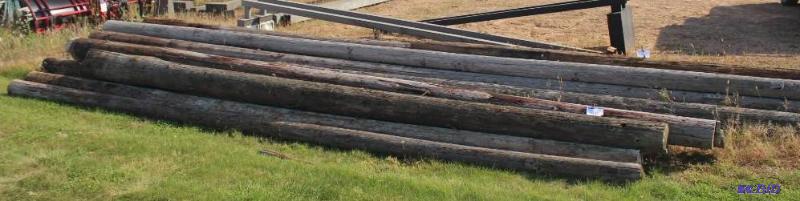 Lot of (8) Wooden Utility Poles Base Diamete...