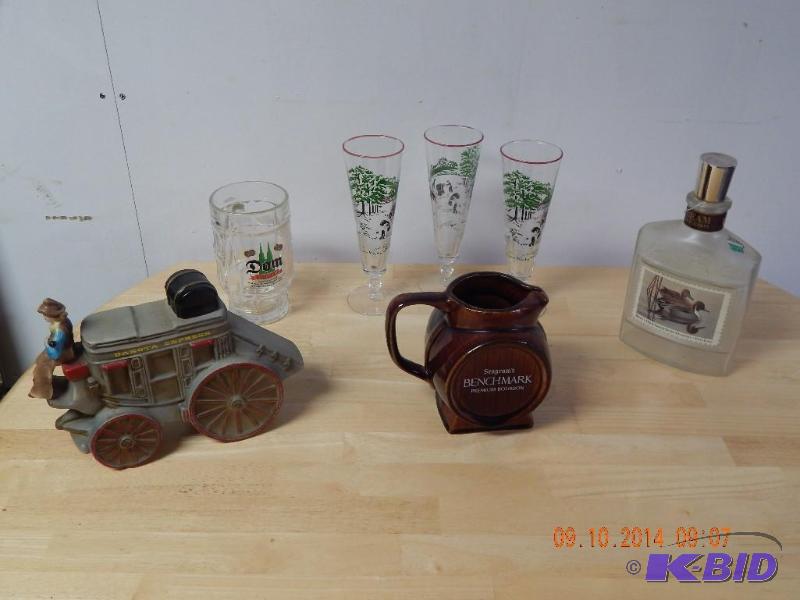 lot 1 image: Misc. bottles and glasses. ...
