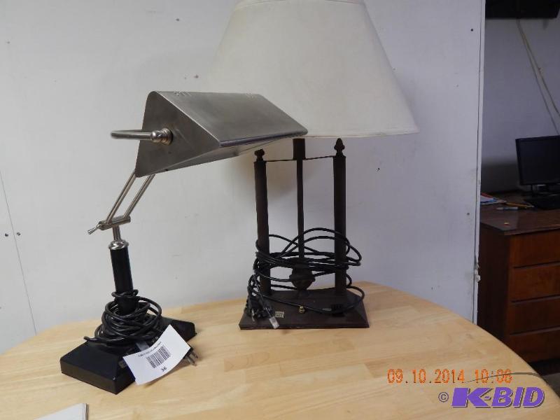 lot 36 image: old metal office lamp wphone and electrical ...