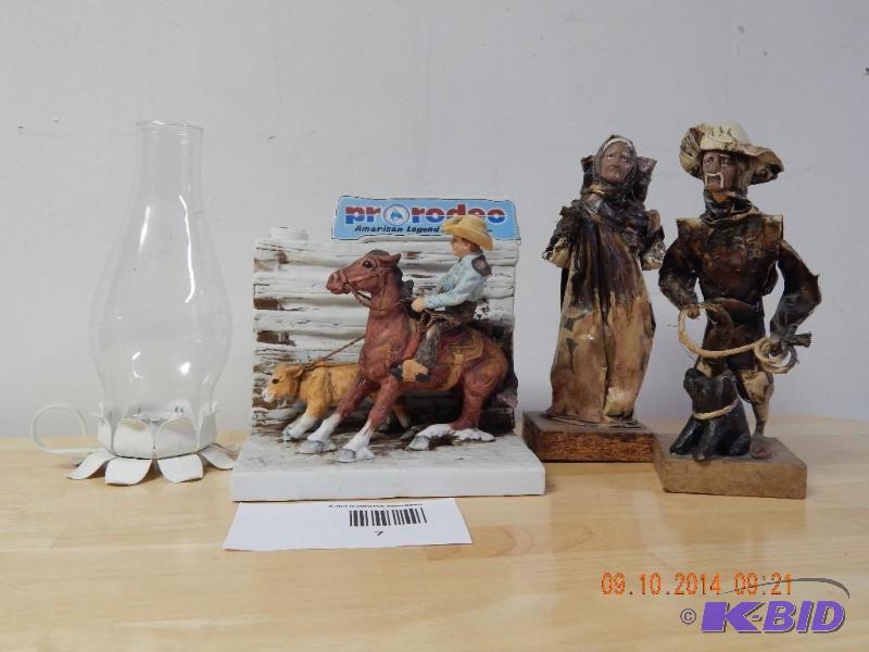 lot 7 image: pro&nbsprodeo&nbspdecanter, candle lamp, an...