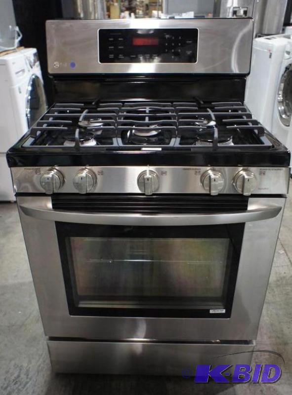 lot 13 image: New LG Gas Stove Model # (LRG3093ST) Gas Rang...