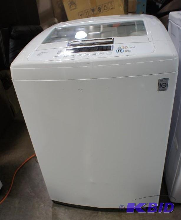 lot 7 image: New LG Washer Model # (WT1101CW) LG top-loadi...