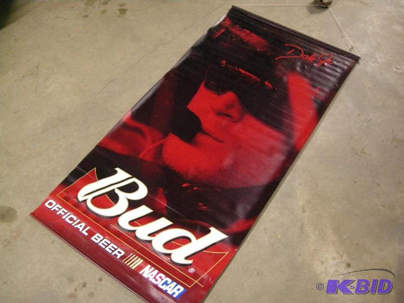 lot 76 image: Vinyl NascarBudweiser poster