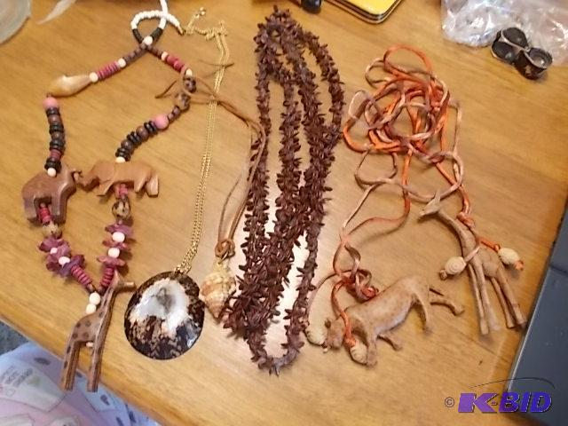 5-Necklaces Made Of Wood Beads, Sea Shells, A...
