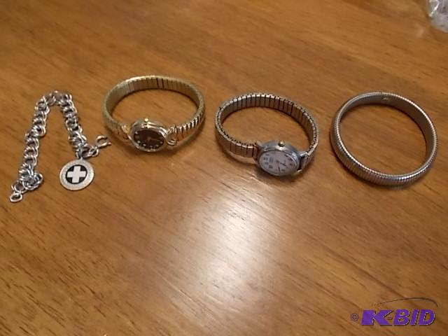 2-Ladies Timex Watches, Stretch Bracelet, Cha...