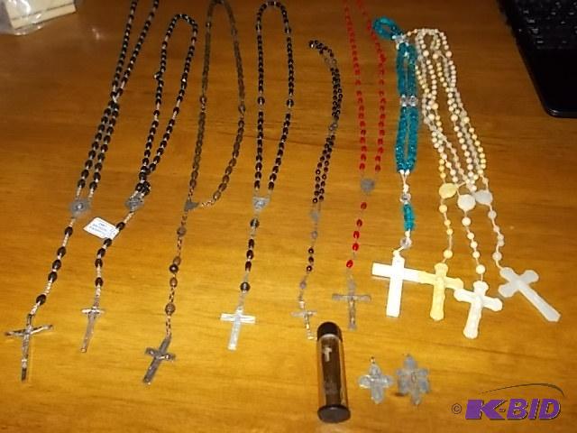 Lot Of Assorted Rosaries, 2-Religious Charms,...