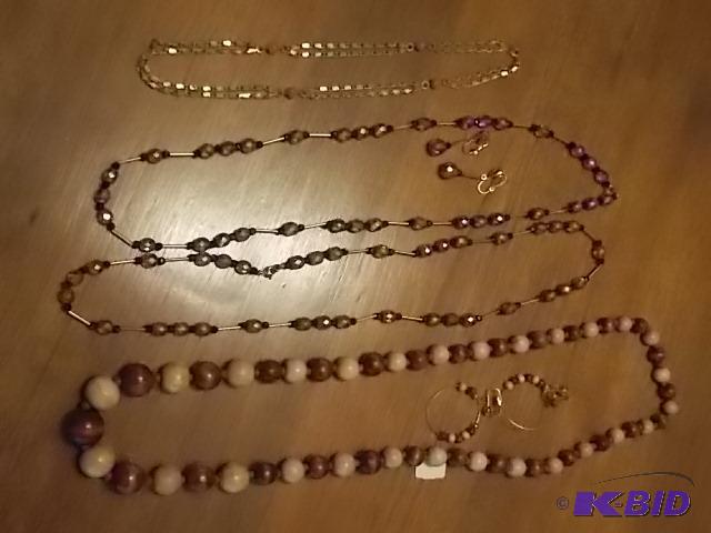 4-Necklaces, 2-Have Matching Clip Earrings...