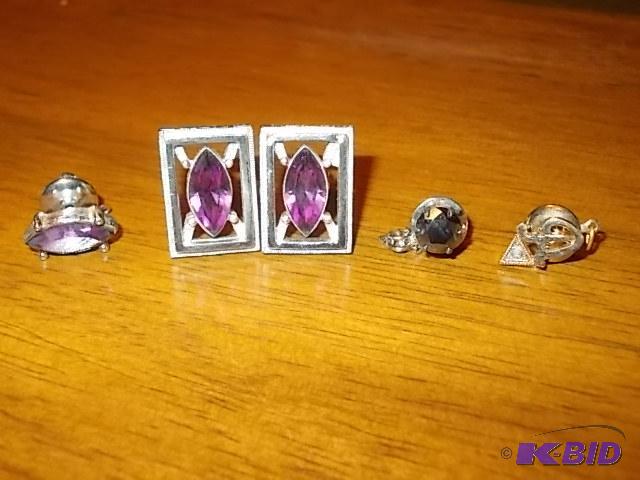 Pair Of Cuff Links &amp Matching Tie Tack Wi...