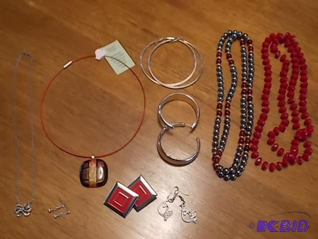 Handmade Pendant, 3-Other Necklaces, 5-Pair P...