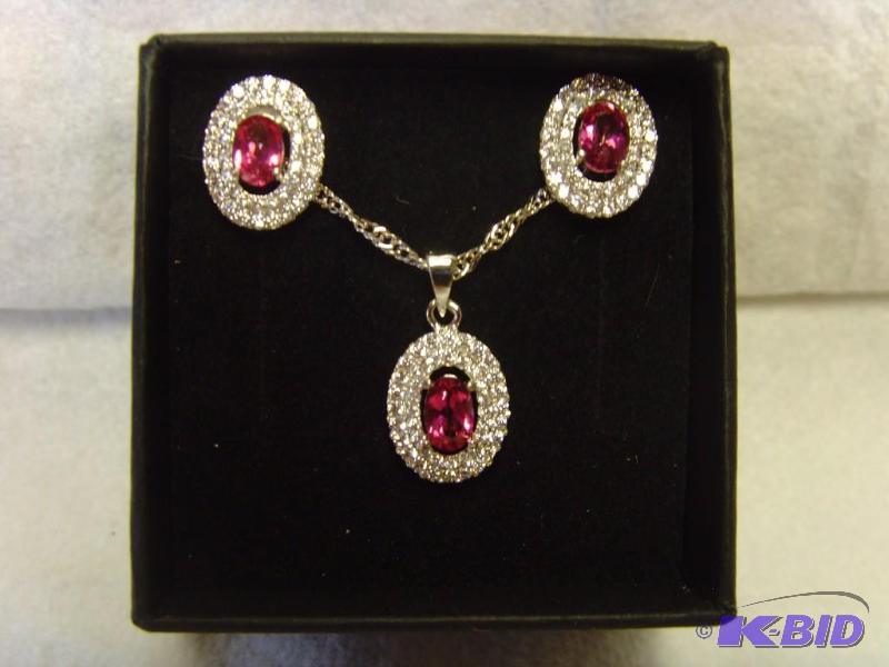 Pink Oval Gem Set