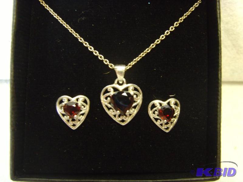 Silver Tone Heart Set