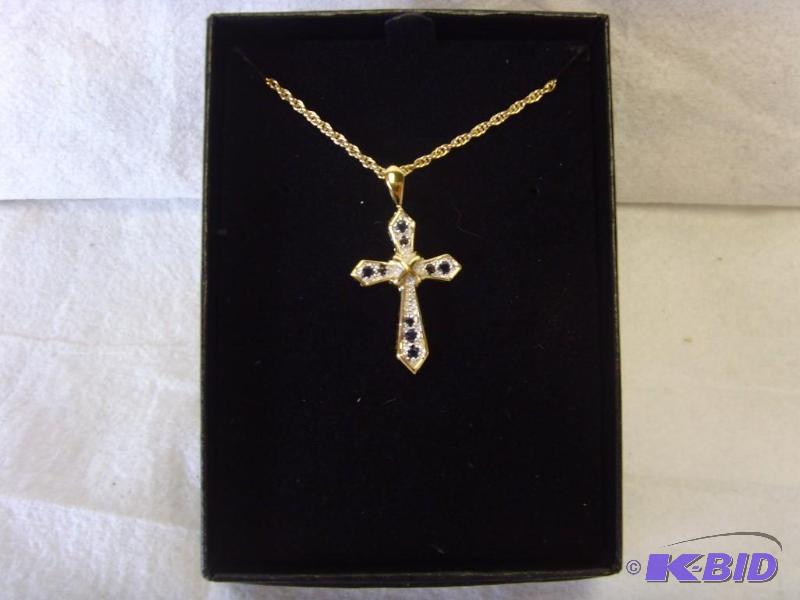Sapphire Cross Pendant