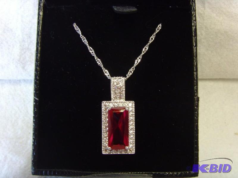 14 K Gold Plated Ruby Gem Necklace