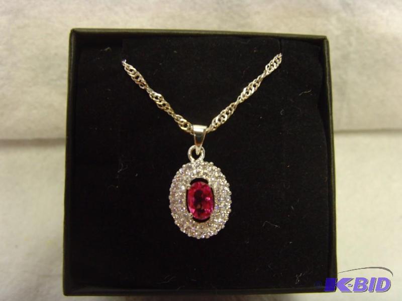 Pink Gem & Crystal Necklace