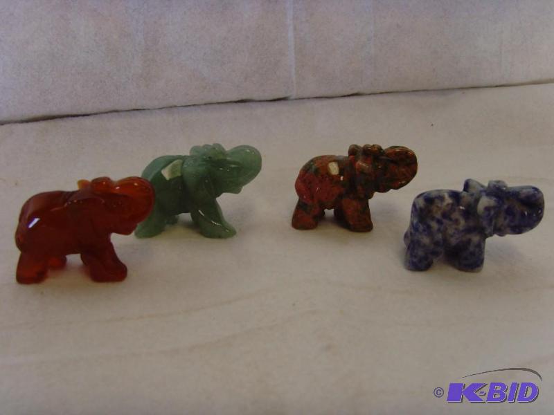 Good Luck Gem Stone Elephants