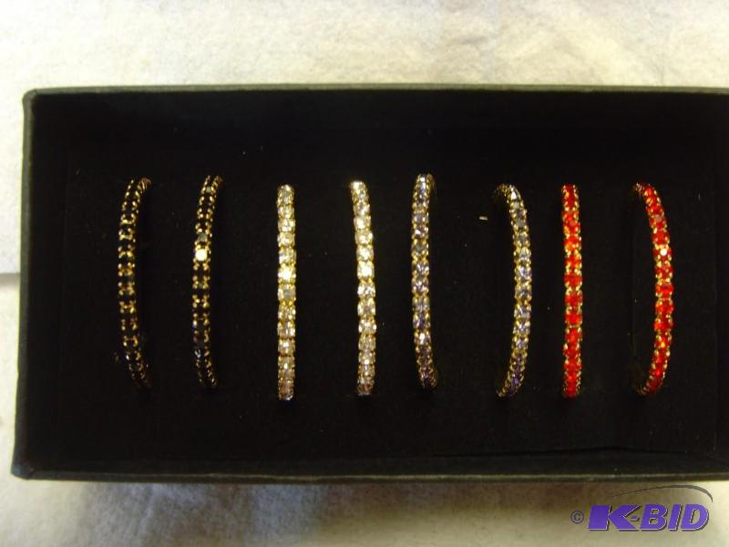 4 Piece Crystal Hoop Earring Set