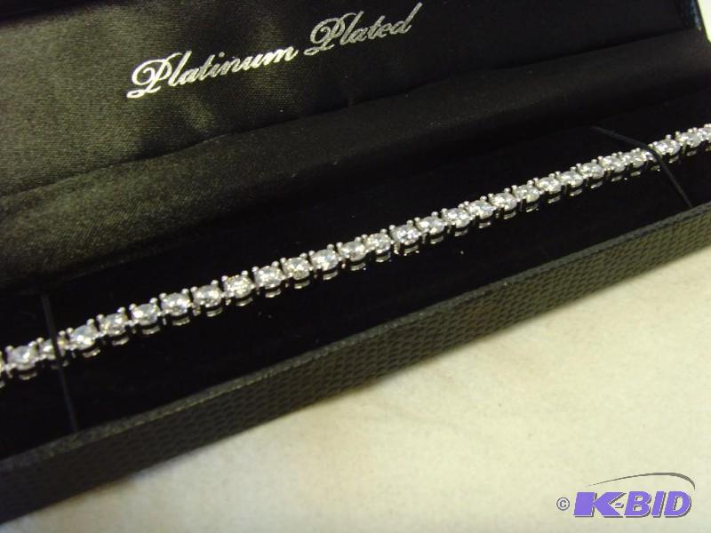 Platinum Plated CZ Tennis Bracelet