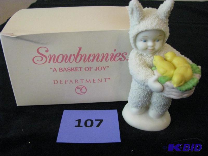 lot 107 image: Dept 56 Snowbabies, &quota basket of joy&quo...