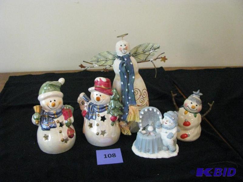 lot 108 image: Snowman figurines (5)...