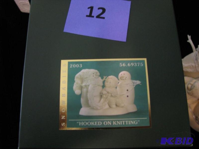 lot 12 image: Dept 56 &quothooked on knitting" figuri...