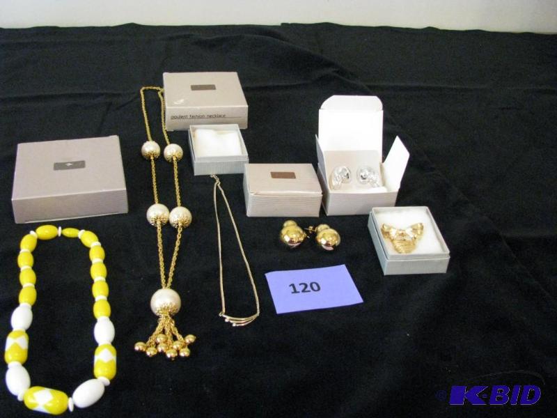 lot 120 image: Vintage Avon Jewelry, , 3 necklaces, 1 brooch...