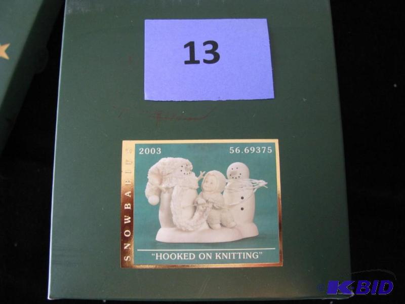lot 13 image: Dept 56 &quothooked on knitting" figuri...