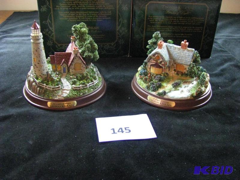 lot 145 image: Thomas Kinkade lighted cottages, &quotthe li...