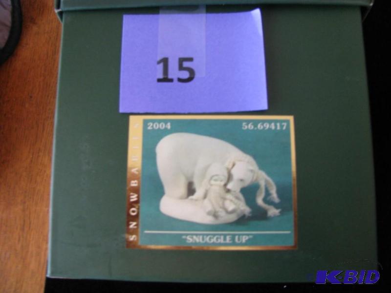lot 15 image: Dept 56 snowbabies &quotsnuggle up"...