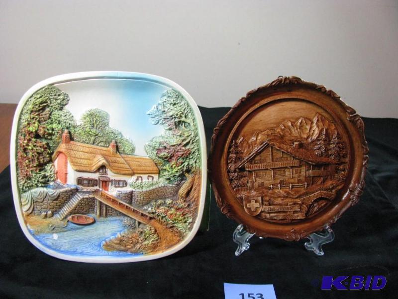 lot 153 image: Vintage collector 3D plates, Switzerland cabi...