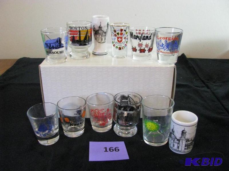 lot 166 image: 12 shot glasses, Switzerland, Germany and man...