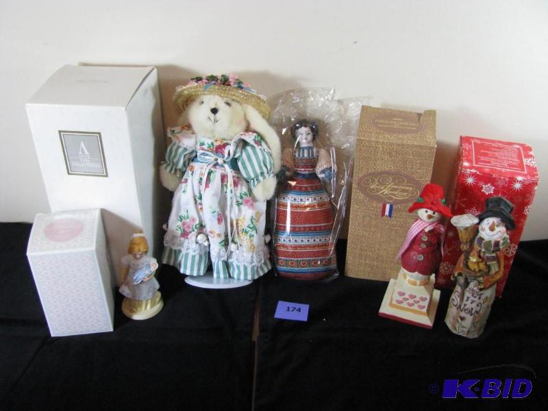 lot 174 image: Avon Mrs. Rose Hare porcelain head doll with ...