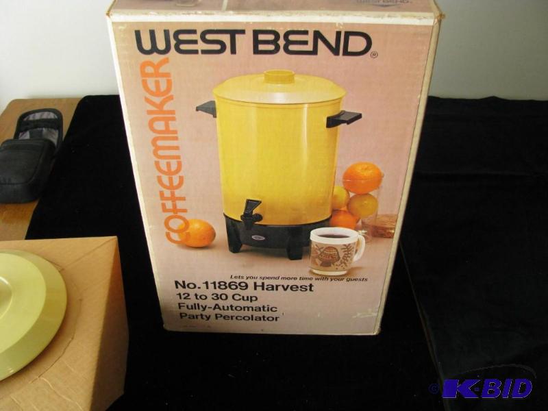 lot 58 image: vintage west bend electric percolator, works...