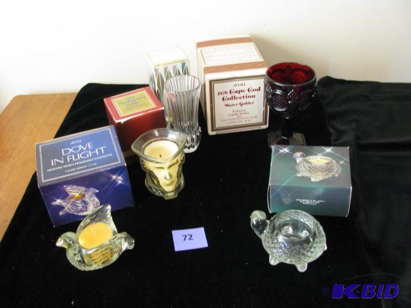lot 72 image: Vintage Avon candles & holders, cap cod 1...