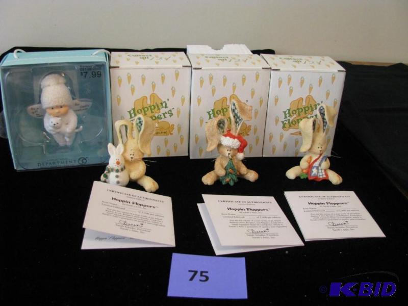 lot 75 image: Hoppin Floppers figurines & Dept 56 figur...